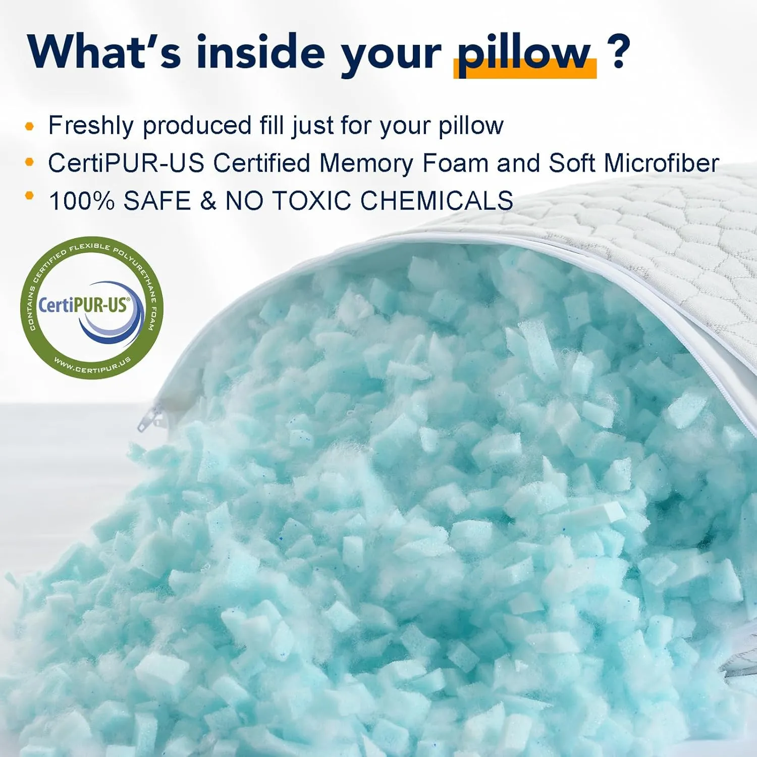 QUTOOL Cooling Bed Pillows for Sleeping Shredded Memory Foam King Pillows 2 Pack Gel Pillows King Size Set of 2, Support Yet Soft Adjustable Pillow for Side, Back Sleepers