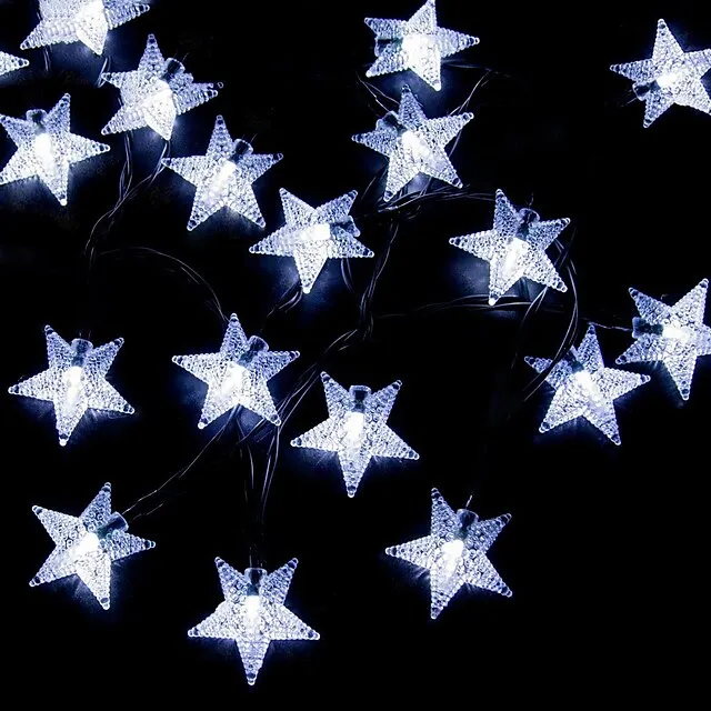 Ramadan Eid Lights Outdoor Solar String Light LED Solar Garden Light 1 set LED Lantern Solar Light Outdoor String Lights 5m 20 Lights Stars Stars Small Stars Five Stars Waterproof Lights