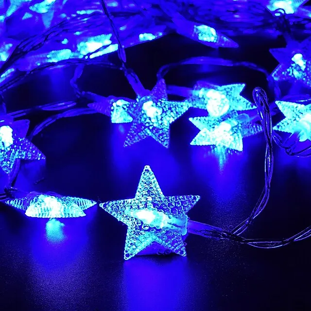 Ramadan Eid Lights Outdoor Solar String Light LED Solar Garden Light 1 set LED Lantern Solar Light Outdoor String Lights 5m 20 Lights Stars Stars Small Stars Five Stars Waterproof Lights