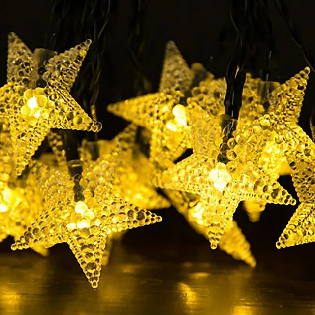 Ramadan Eid Lights Outdoor Solar String Light LED Solar Garden Light 1 set LED Lantern Solar Light Outdoor String Lights 5m 20 Lights Stars Stars Small Stars Five Stars Waterproof Lights