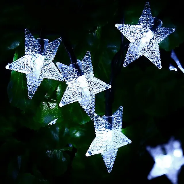 Ramadan Eid Lights Outdoor Solar String Light LED Solar Garden Light 1 set LED Lantern Solar Light Outdoor String Lights 5m 20 Lights Stars Stars Small Stars Five Stars Waterproof Lights