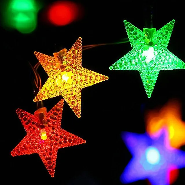 Ramadan Eid Lights Outdoor Solar String Light LED Solar Garden Light 1 set LED Lantern Solar Light Outdoor String Lights 5m 20 Lights Stars Stars Small Stars Five Stars Waterproof Lights