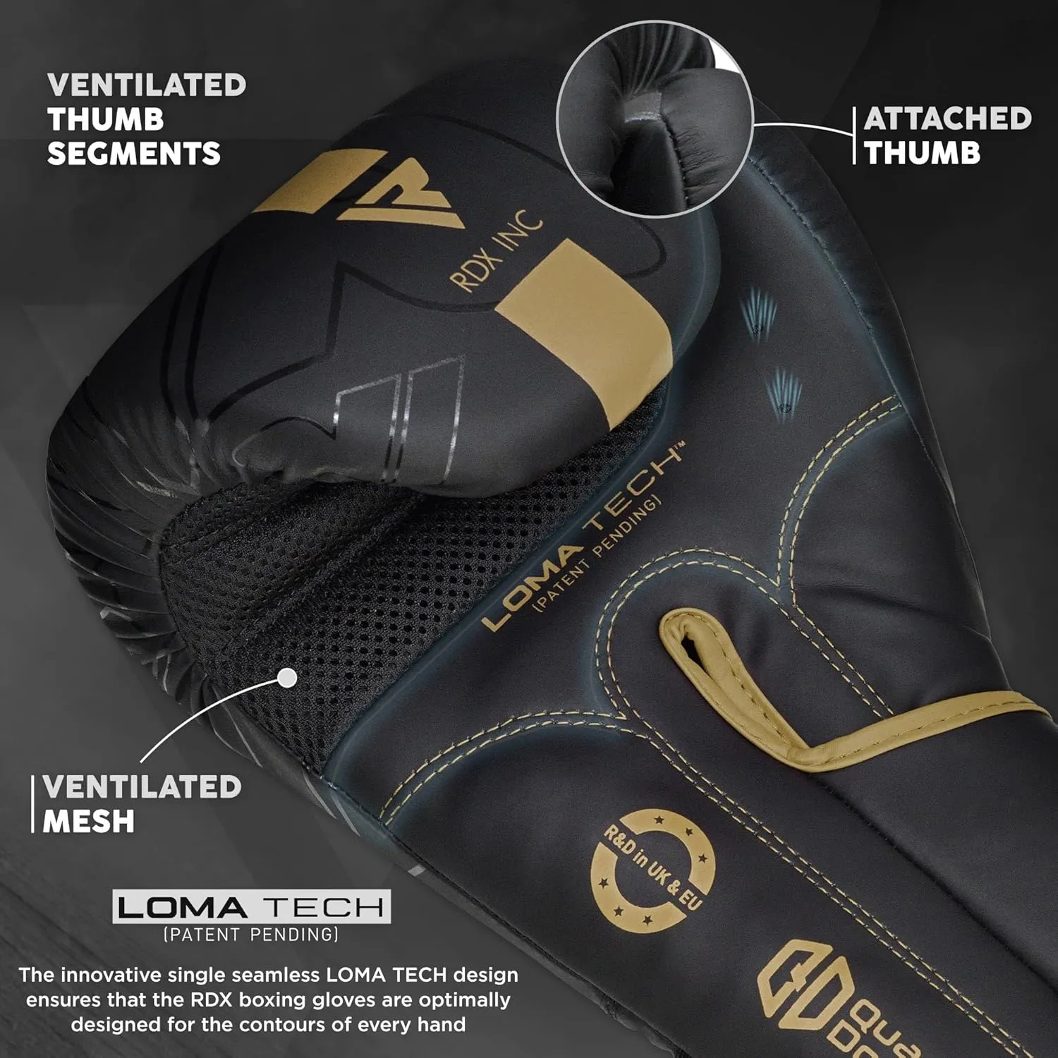 RDX Boxing Gloves, Pro Training Sparring, Maya Hide Leather, Muay Thai MMA Kickboxing, Men Women Adult, Heavy Punching Bag Focus Mitts Pads Workout, Ventilated Palm, Multi Layered, 8 10 12 14 16 18 Oz