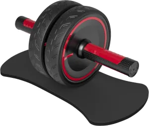 READAEER Ab Roller Wheel, Metal Handle with Rubber Surface Abdominal Exercise Wheel for Home Gym Fitness Equipment, Rubber Noiseless Ab Roller with Knee Pad