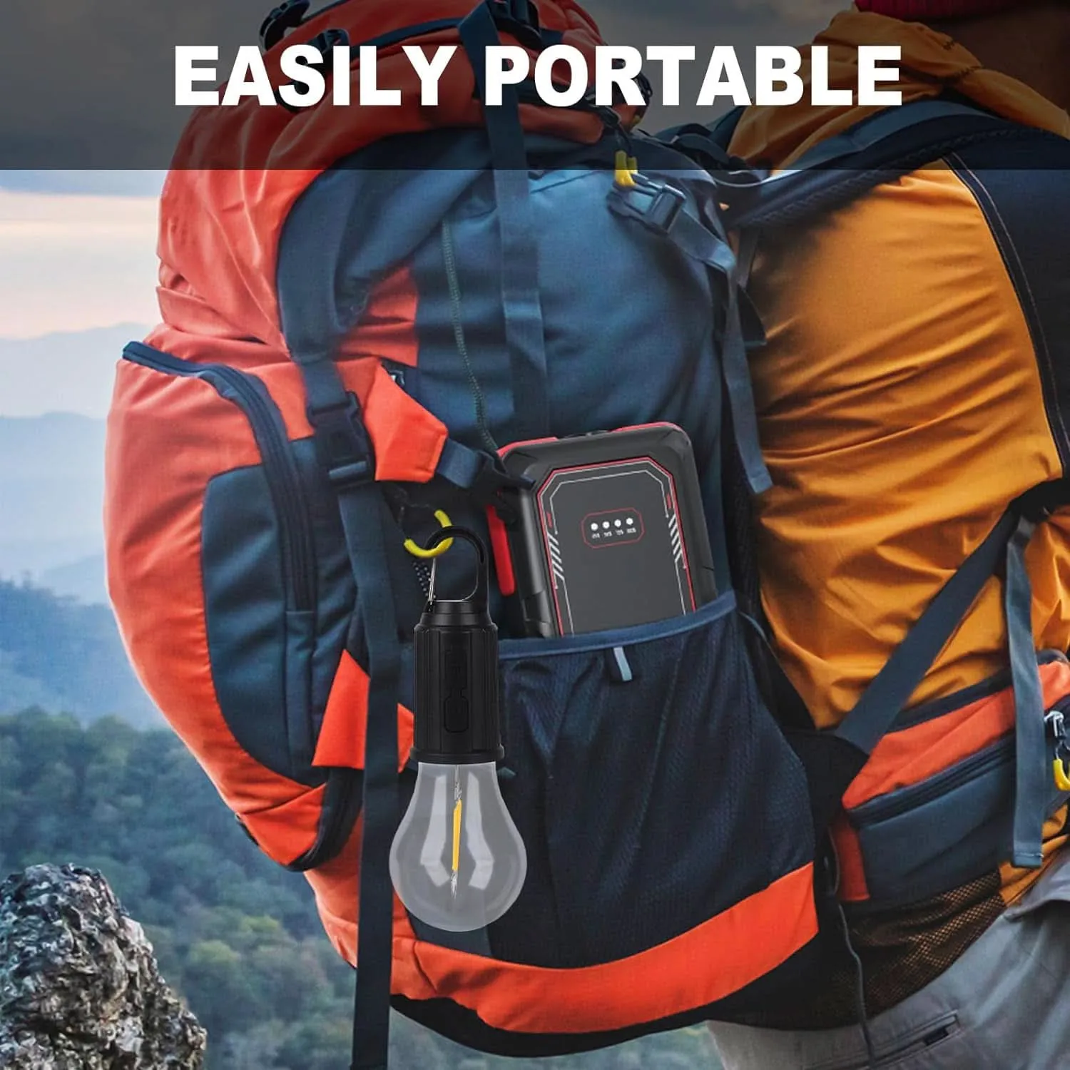 Rechargeable LED Camping Tent Lantern – 3 Lighting Modes, Clip Hook Included (1 Pc)