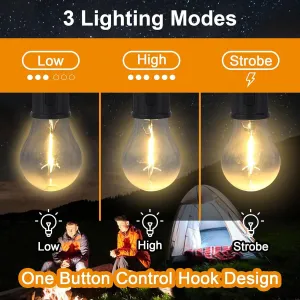 Rechargeable LED Camping Tent Lantern – 3 Lighting Modes, Clip Hook Included (1 Pc)