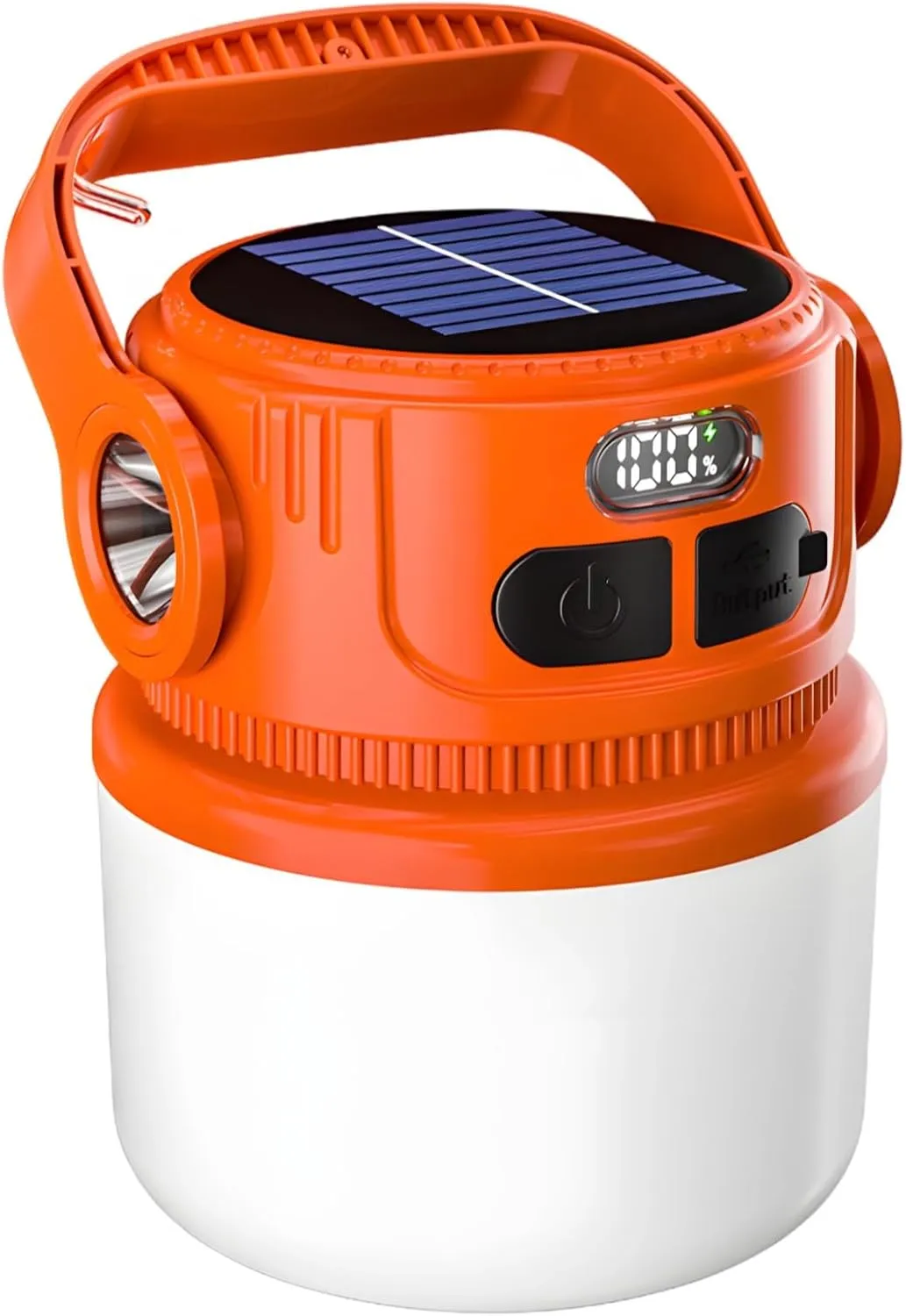 Rechargeable Led Lantern with Solar Charging, 6 Brightness Levels for Camping, Market Stalls & Emergency Use, USB & Solar Powered