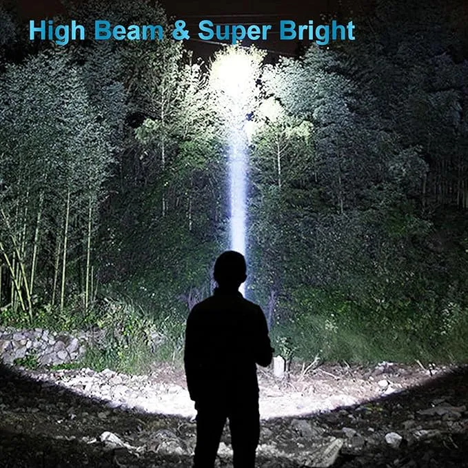 Rechargeable Spotlight,LED Handheld Spotlight with 1200LM,Power Bank, IP65 Waterproof Lantern Flashlight with Straps for During Hurricane,Emergency, Storms, Outages,Hunting, Hiking, Camping