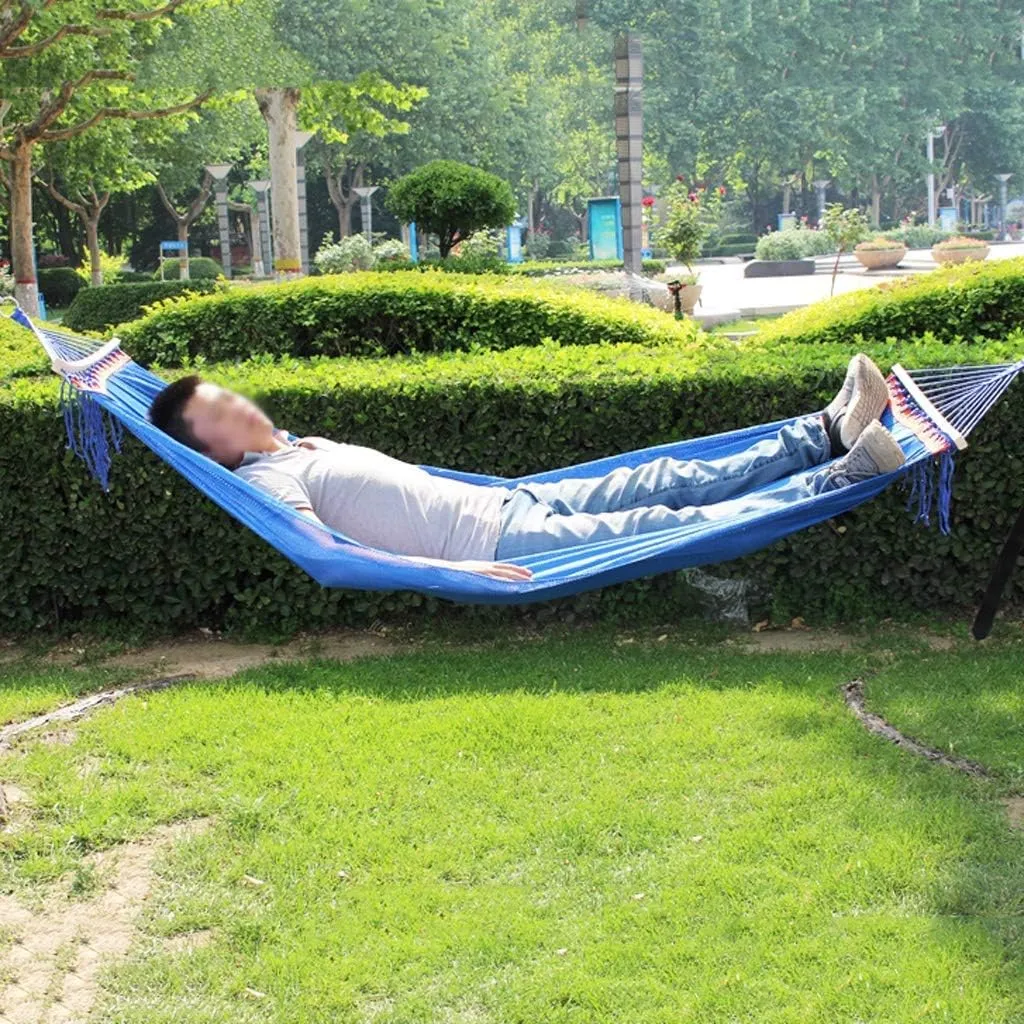 Recreation Double Hammock Anti-Rollover Mesh Breathable Mesh Leisure for Indoor and Outdoor Can Withstand Weight 250kg Gifts for Hikers