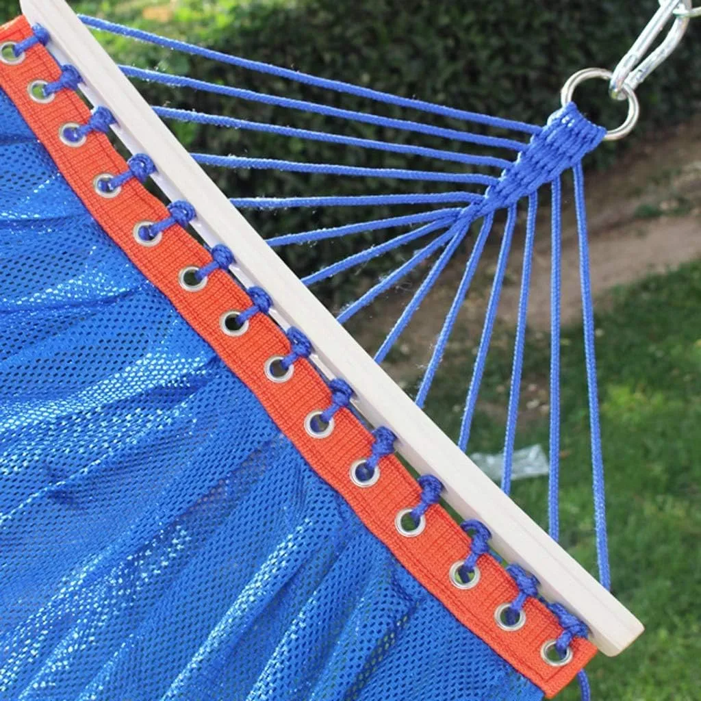 Recreation Double Hammock Anti-Rollover Mesh Breathable Mesh Leisure for Indoor and Outdoor Can Withstand Weight 250kg Gifts for Hikers