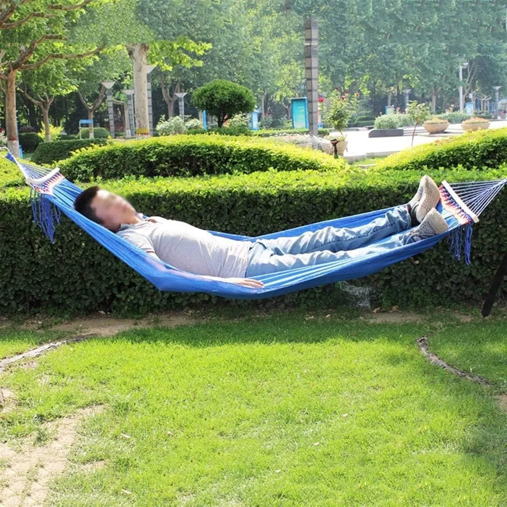 Recreation Mesh Breathable Hammock Outdoor Hammock Rollover Prevention Bedroom Camping Cotton Fabric Canvas Leisure Hanging Chair Gifts for Hikers