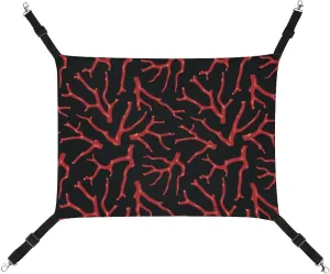 Red Coral Hanging Cat Bed Soft Breathable Pet Hammock for Cage Pet Sleeper for Kitten Ferret Puppy Rabbit