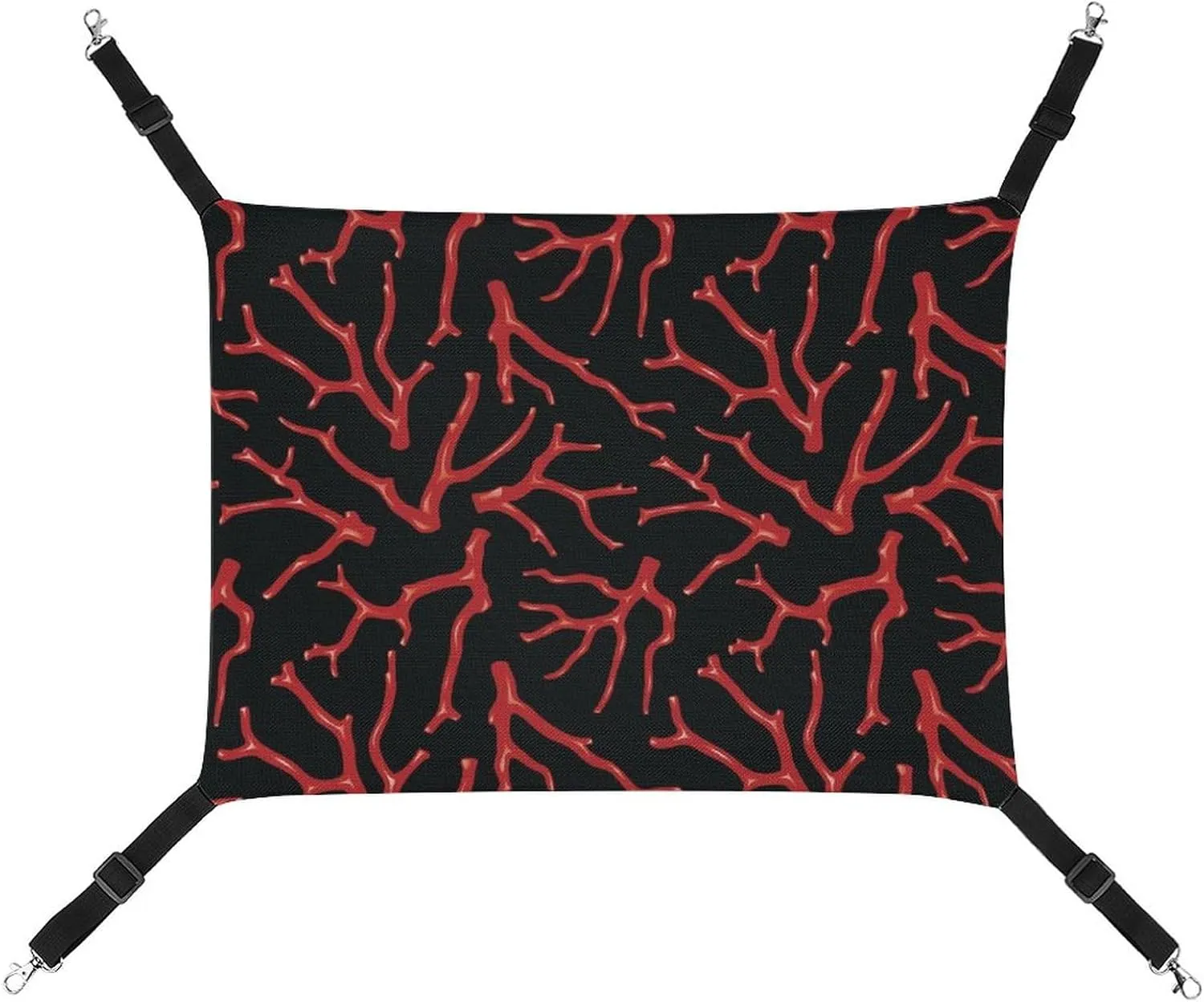 Red Coral Hanging Cat Bed Soft Breathable Pet Hammock for Cage Pet Sleeper for Kitten Ferret Puppy Rabbit