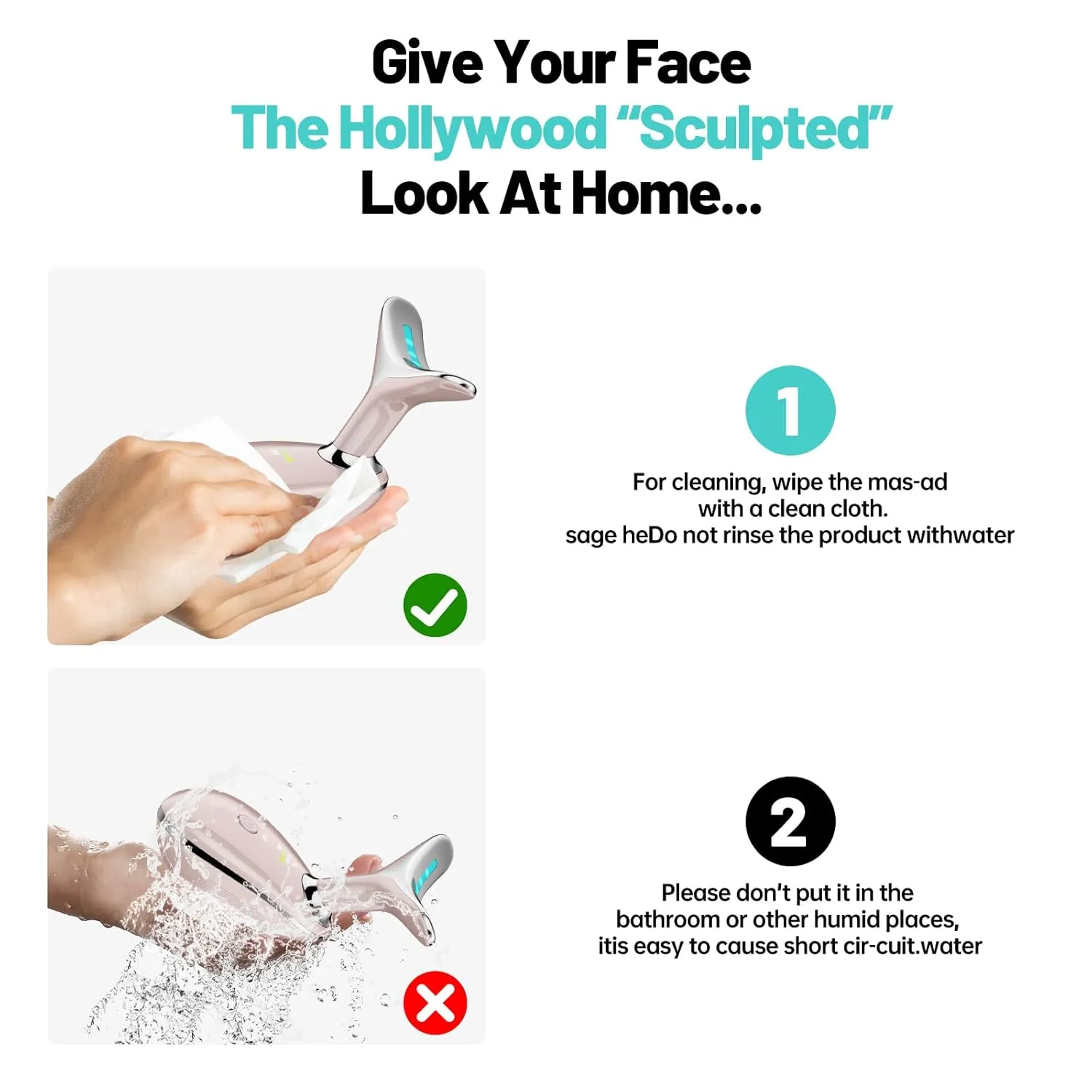 Red Light Therapy for Face, Floverkity LED Face Massager, RED Light Device, at-Home Face Tool for Skin Care