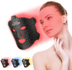 Red Light Therapy Mask, Red Light Therapy for Face, 850nm 660nm 4 Colors LED Face Mask Light Therapy, Portable and Rechargeable for Facial Led Mask Skincare at Home and Travel
