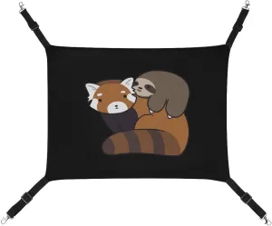 Red Panda Clipart Step by Step Hanging Cat Bed Soft Breathable Pet Hammock for Cage Pet Sleeper for Kitten Ferret Puppy Rabbit