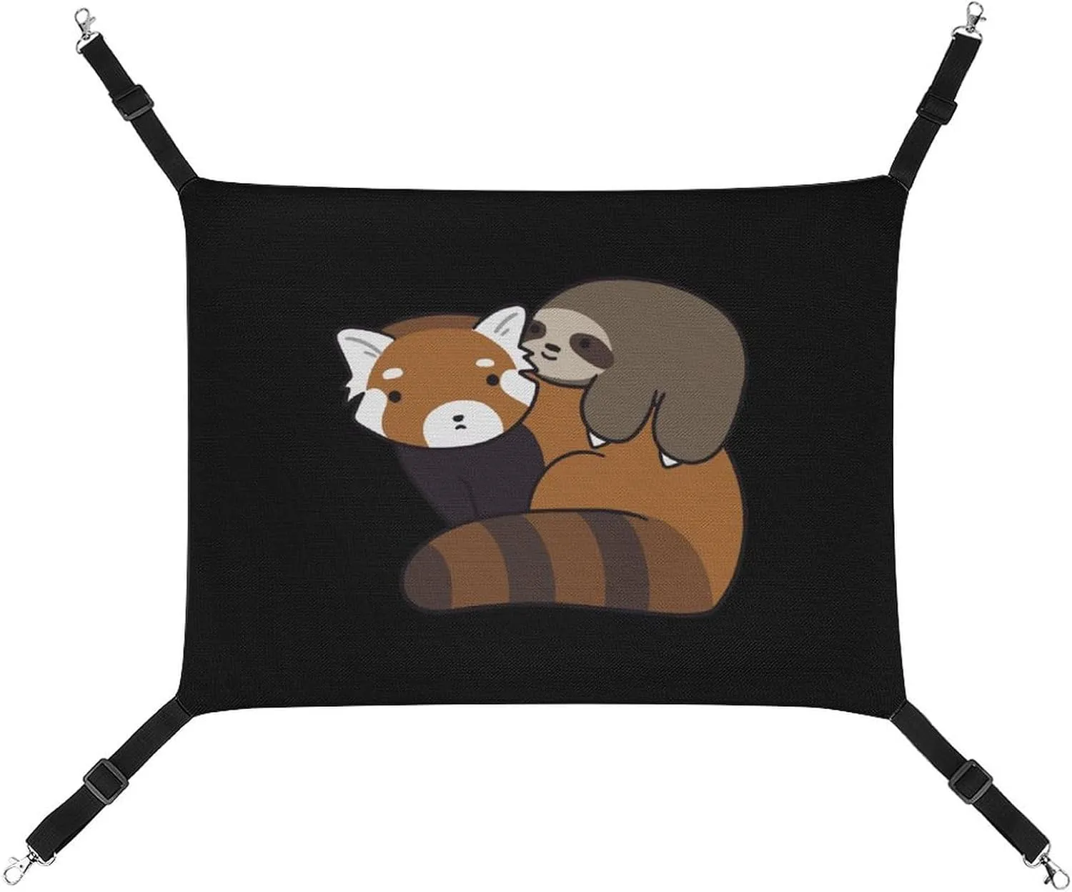 Red Panda Clipart Step by Step Hanging Cat Bed Soft Breathable Pet Hammock for Cage Pet Sleeper for Kitten Ferret Puppy Rabbit