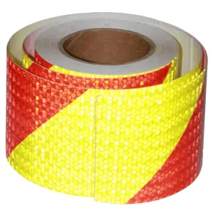 Reflective Tape 4 inch X 66 feet, Outdoor Waterproof Hazard Conspicuity Safety Warning Industrial Marking Tape