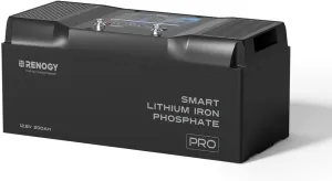 Renogy 12V 200Ah Bluetooth Self-Heating Lithium LiFePO4 Deep Cycle Battery, 5000 Deep Cycles, dust-Proof IP67, Backup Power for RV, Cabin, and Marine Applications-Pro Series