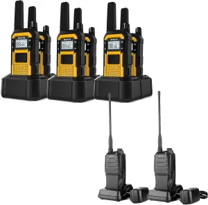 Retevis RB48 Walkie Talkies(6 Pack) Bundle with RT56B 2 Way Radio(2 Pack) Long Range, IP67 Waterproof, Advanced Triple Proof, Vibration Call, Emergency, NOAA, Explosion-Proof, Rugged, Flashlight