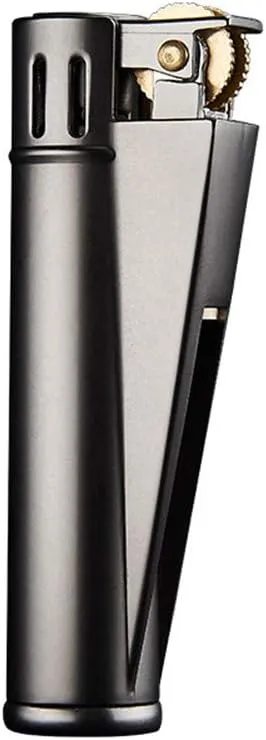 Retro Kerosene Lighter Antique Style Outdoor Windproof Lighter Lightweight and Portable Metal Oil Lighter Camping Hiking Fire Starter Best Gift for Smoker (Silver)