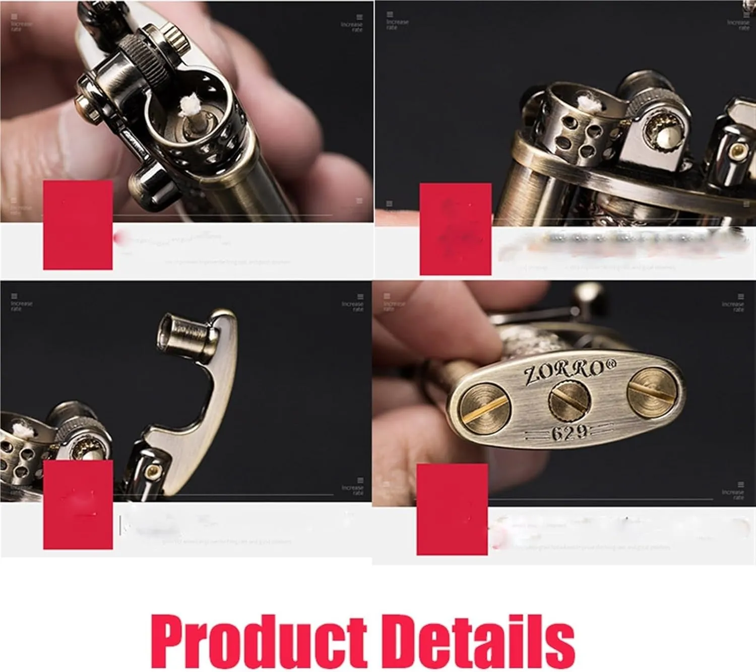 Retro Kerosene Lighter, Stylish Rocker Gear Ignition Windproof Trench Lighter, Perfect for Outdoor, Travel,(A)
