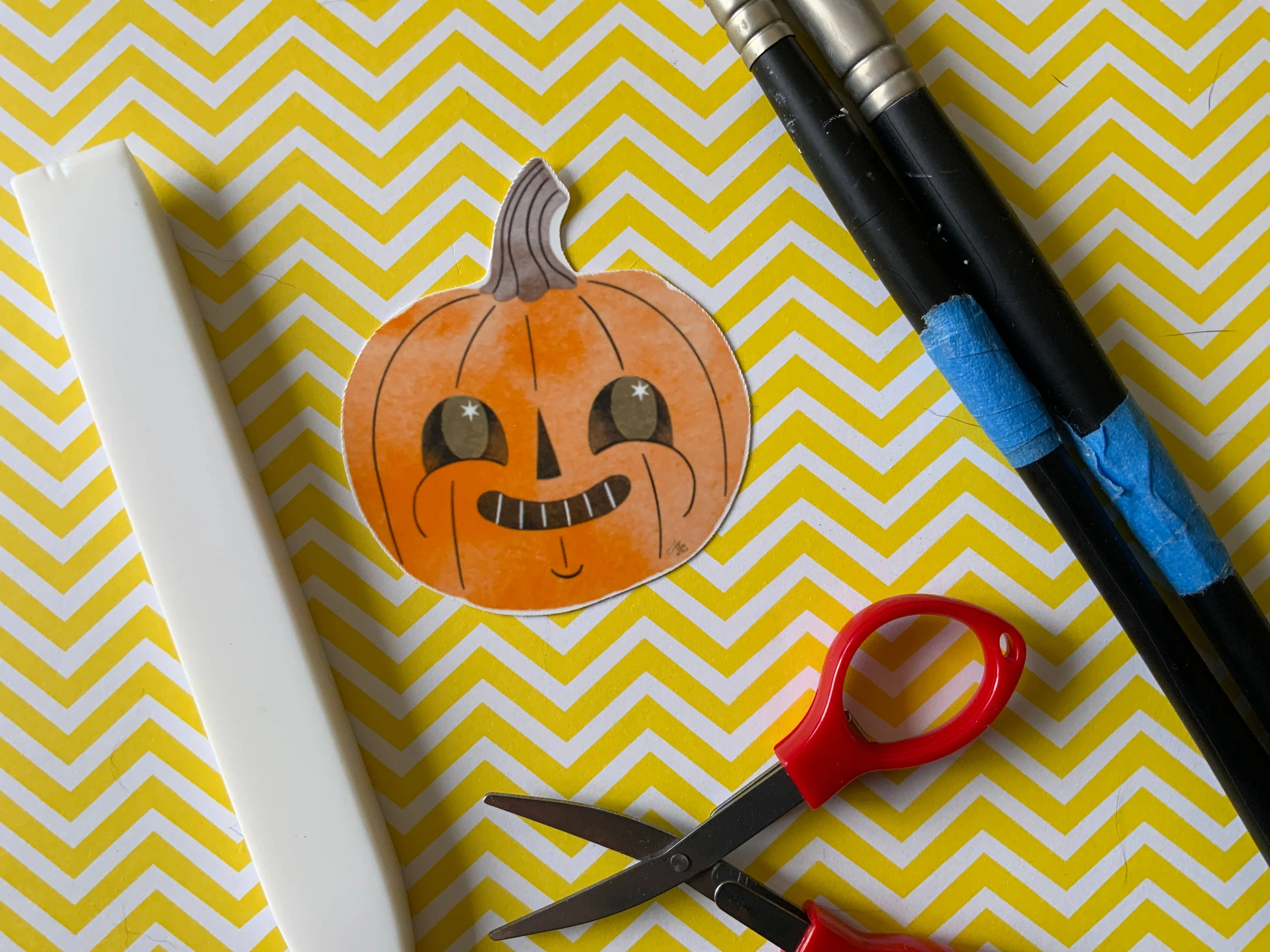 Retro Pumpkin Head Vinyl Sticker
