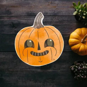 Retro Pumpkin Head Vinyl Sticker