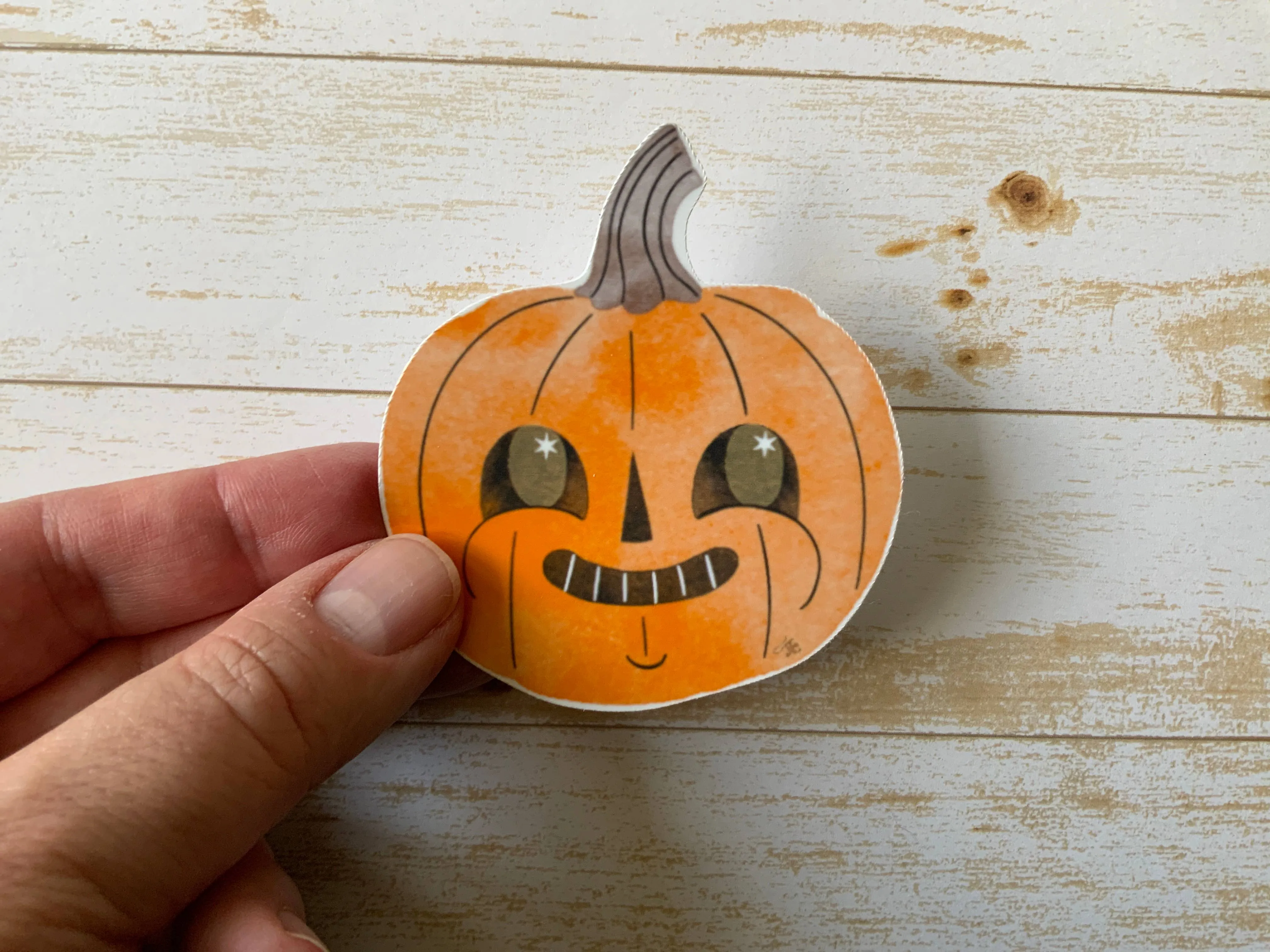 Retro Pumpkin Head Vinyl Sticker