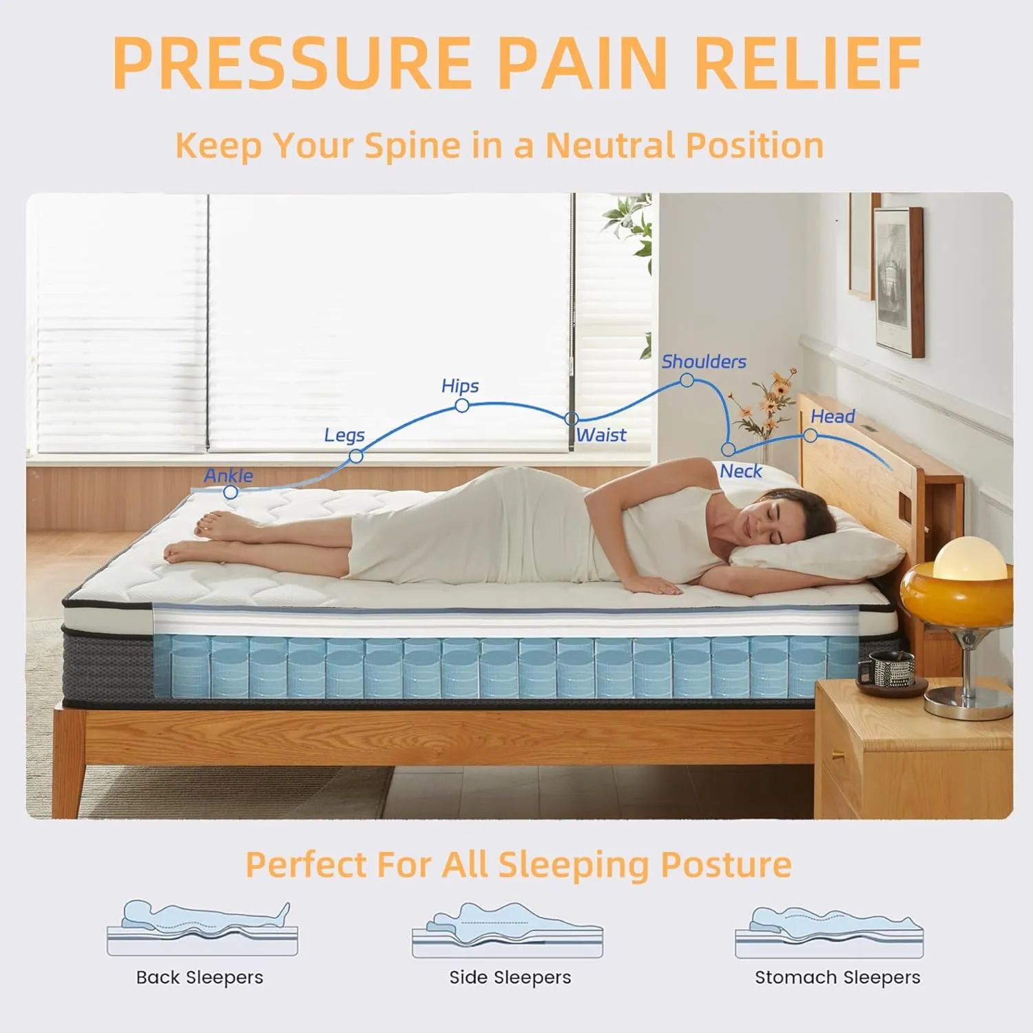 Review Full Mattress, 10 Inch Full Size Mattress in a Box,Memory Foam Hybrid Mattress,with Individual Pocket Spring for Motion Isolation & Silent Sleep, Pressure Relief,Medium Firmness.