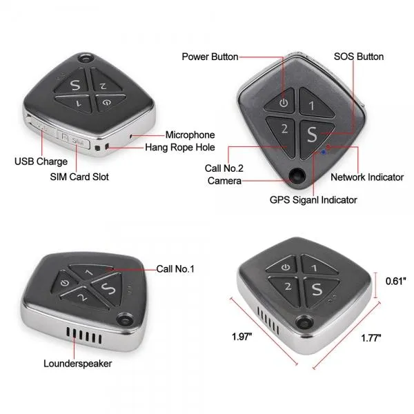 RF-V42 Mini GPS Tracker for Kids Elders GSM Locator for IOS Andriod