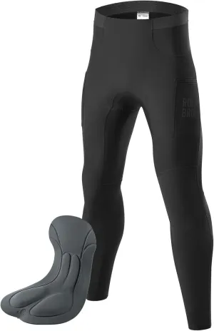 ROCKBROS Winter Cycling Pants for Men Thermal Padded Biking Leggings Men’s Long Tights Bike Pants Windproof Warm