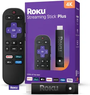 Roku Streaming Stick Plus 2025-4K & HDR Roku Streaming Device for TV with Voice Remote - Free & Live TV