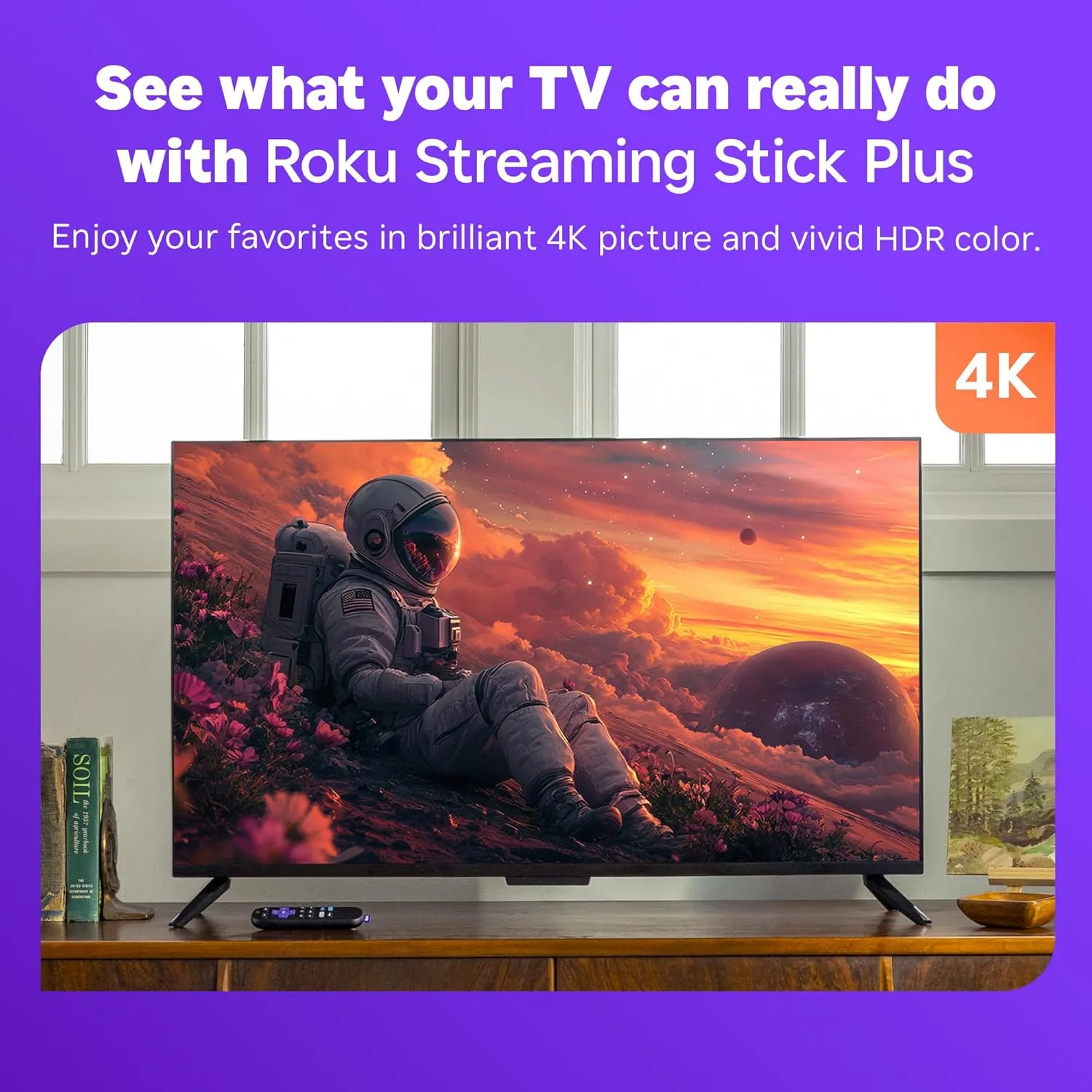 Roku Streaming Stick Plus 2025-4K & HDR Roku Streaming Device for TV with Voice Remote - Free & Live TV
