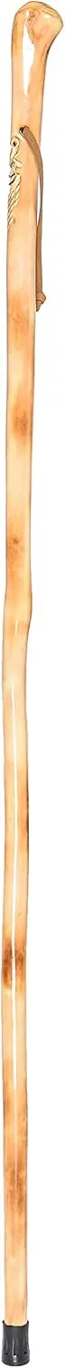 Root Head Wooden Walking Stick with Old Man Face Carving(Nature Color, 55 Inches, 1 Piece