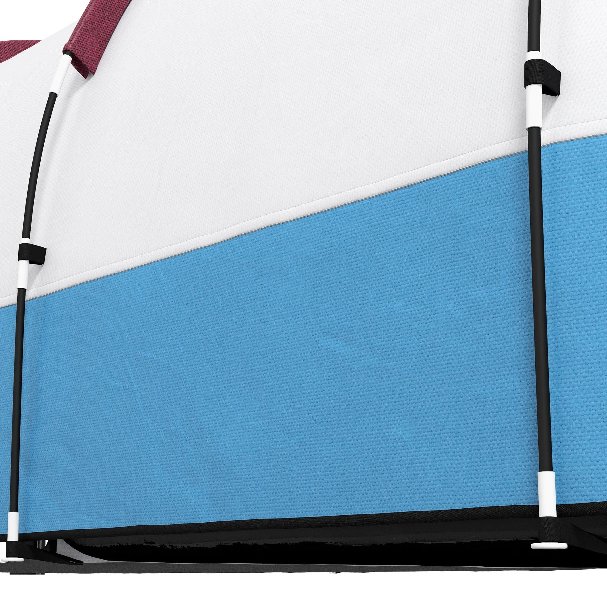 Rootz 3 Person Camping Tent - Outdoor Tent - Waterproof Shelter - Lantern Hooks - 420cm x 200cm x 150cm - Blue, White
