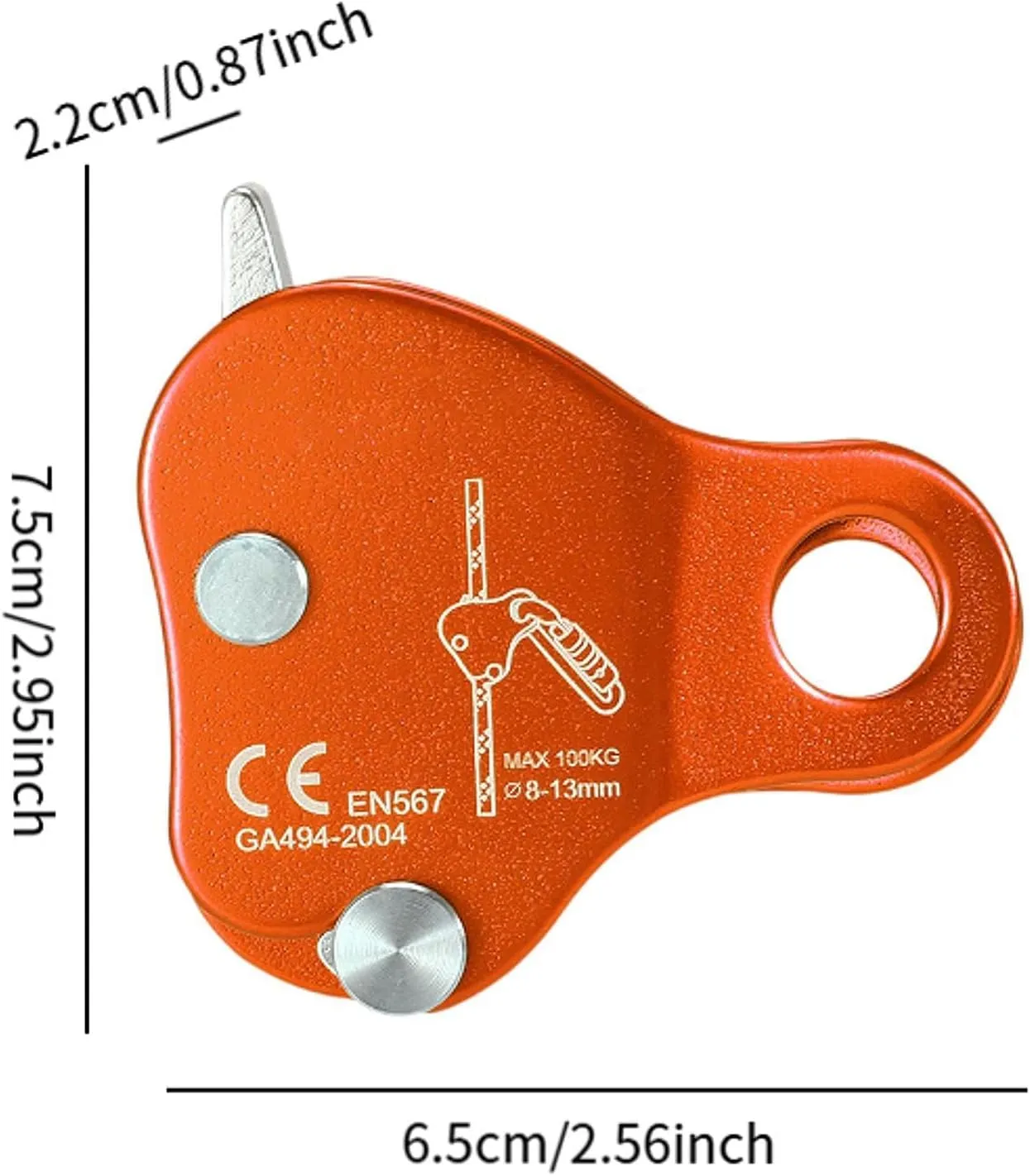 Rope Grab Device for Climbing with Self Locking Mechanism and Fall Protection