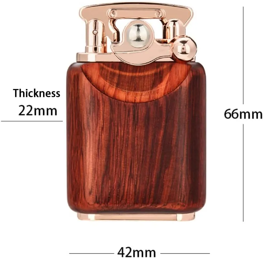 Rosewood Vintage Trench Lighter,Windproof Reusable Antique Kerosene Lighter,Flame Rocker Arm Petrol Oil Lighter,Novelty Gift for Husband Boyfriend Father (Red)