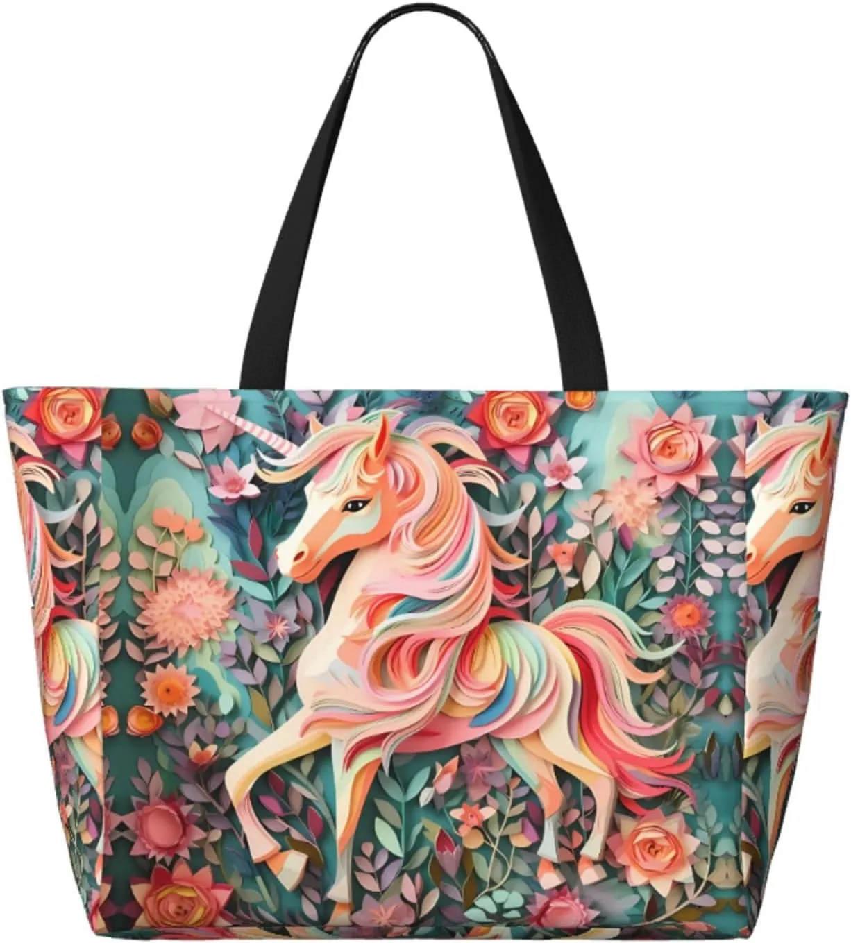 Rugby On Fire Spacious Large Capacity Beach Travel Bag - Foldable Beach Bag Tote Bag With Zipper