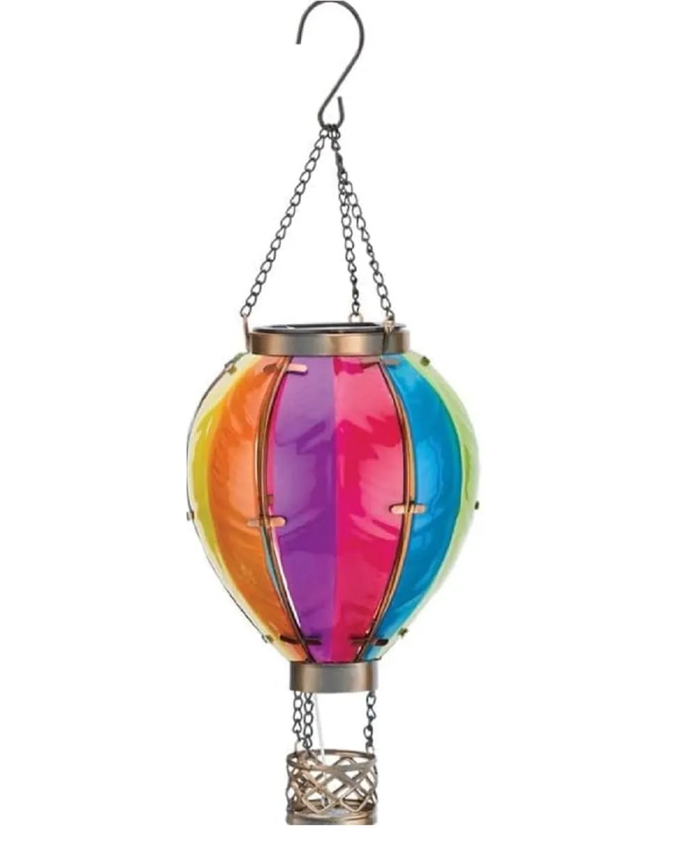 Rynx | Sagefinds Solar Balloon | Outdoor LED Hanging Lantern | Decorative Glass Light for Patio, Garden, Veranda, Yard | Flaming Appearance | 15” Long