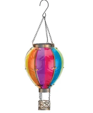 Rynx | Sagefinds Solar Balloon | Outdoor LED Hanging Lantern | Decorative Glass Light for Patio, Garden, Veranda, Yard | Flaming Appearance | 15” Long