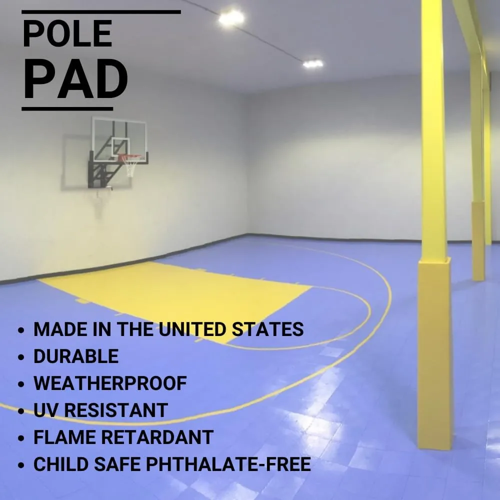 Safety Pole Pad, for Square Pole Only, 4 FT Tall, 2” Thick Foam, Weatherproof, UV-Resistant, Hook/Loop Closure