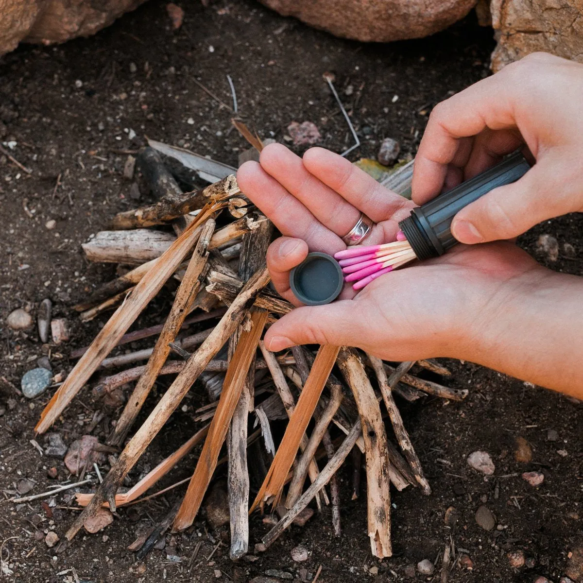 Safety Weatherproof Matches w/ Waterproof Case by Frog & CO
