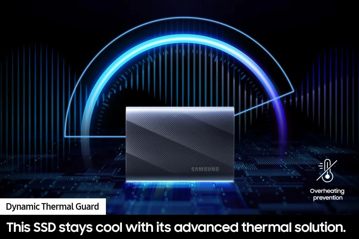 Samsung T9 Portable SSD 1TB, USB 3.2 Gen 2x2 External Solid State Drive, Seq. Read Speeds Up to 2,000MB/s for Gaming, Students and Professionals, MU-PG1T0B/AM, Black