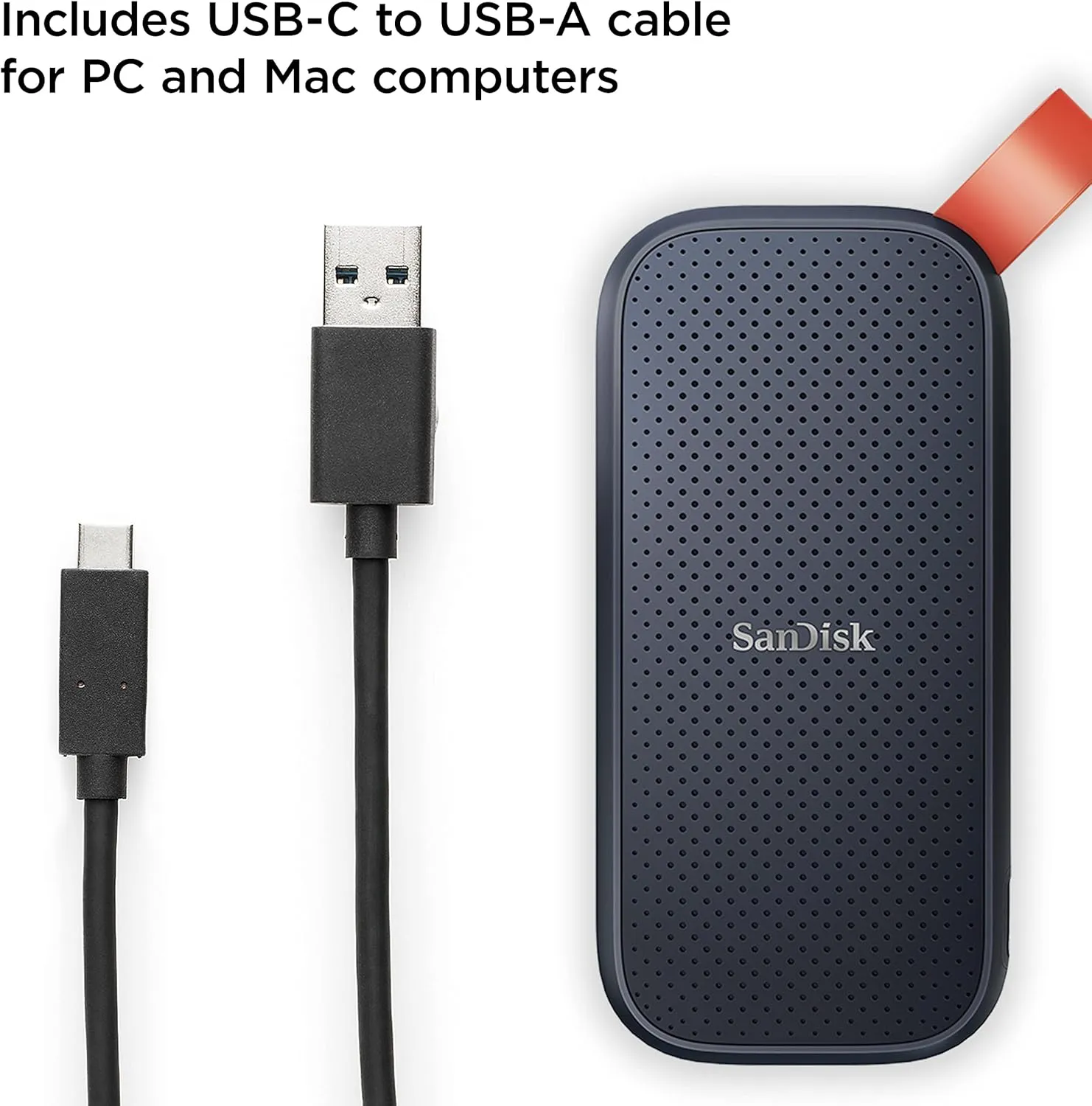 SanDisk 2TB Portable SSD - Up to 800MB/s, USB-C, USB 3.2 Gen 2, Updated Firmware - External Solid State Drive - SDSSDE30-2T00-G26