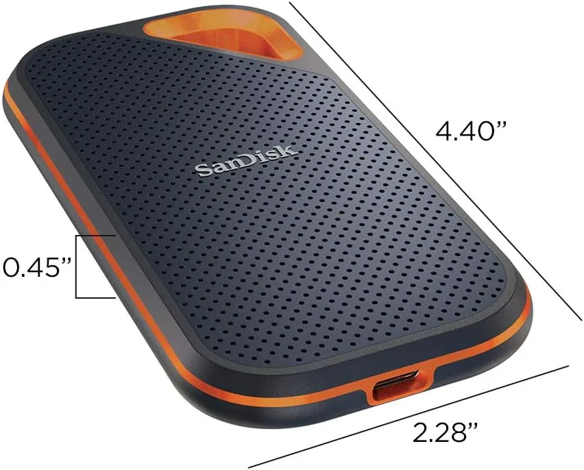 SanDisk 500GB Extreme PRO Portable External SSD - Up to 1050MB/s - USB-C, USB 3.1 - SDSSDE80-500G-A25,Aluminum Enclosure–Transfer Speed Up to 1050MB/s*