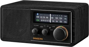 SANGEAN SG-118 AM/FM/Bluetooth Wooden Cabinet Radio with USB Phone Charging