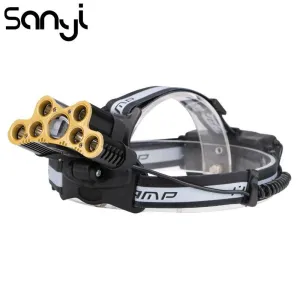 SANYI  2*Red LED Bulbs Headlamp 40000 Lumen Camping Headlight 7*XML-T6 LED Flashlight 18650 Battery Headlamps Lantern