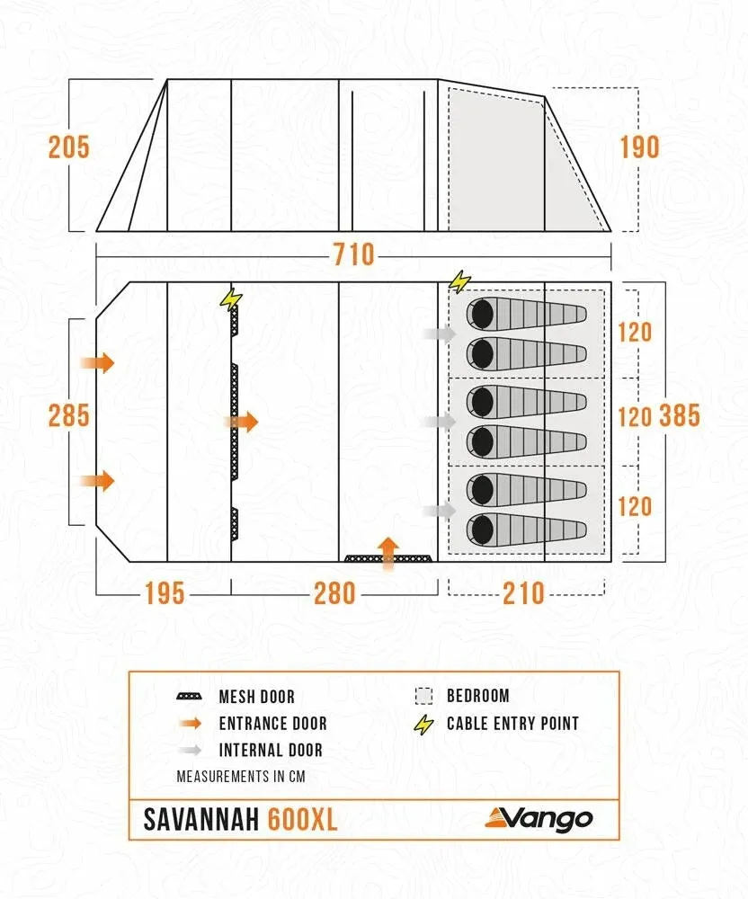 Savannah 600XL Poled Tent Package