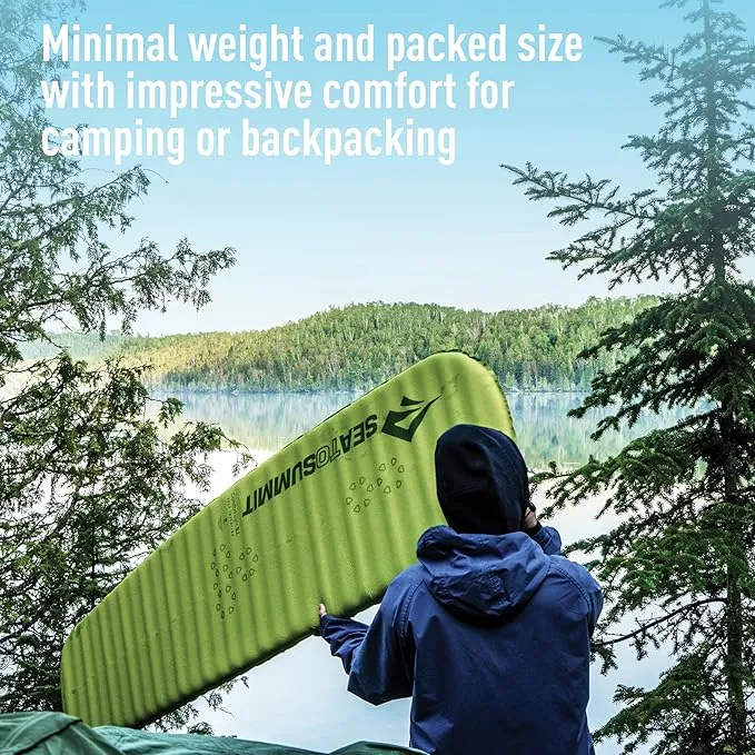 Sea to Summit Comfort Light Self-Inflating Foam Sleeping Pad for Camping and Backpacking, Large (78 x 25 x 2 inches)